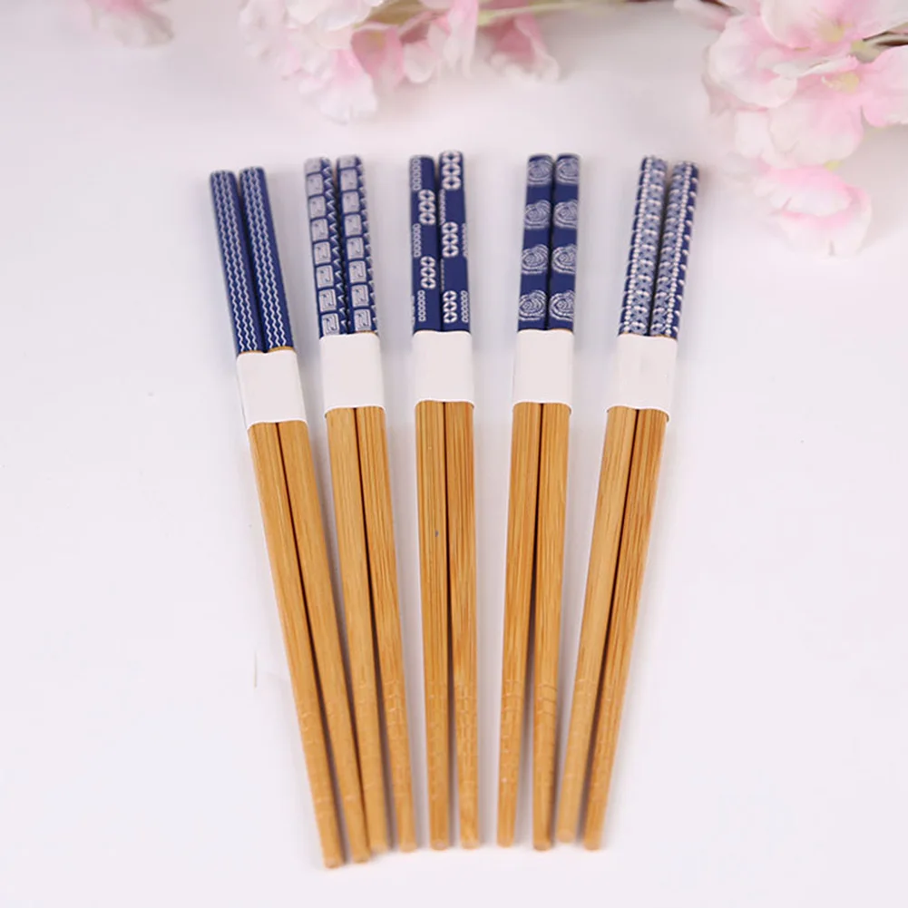 Natural Solid-Wood Dinner Chopsticks Health Lacquer-Free Chopsticks Household Set Kitchenware Non-Slip Design Mold-Resistant