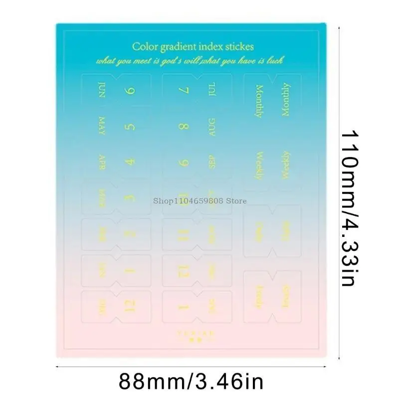 10 Sheets Monthly Separator Tabs Monthly Tabs Index Sticker Adhesive Index Tabs for Office Study