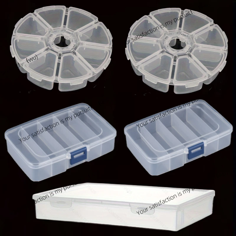 3 transparent plastic storage, jewelry box compartment adjustable container, storage box beads ring earrings finishing