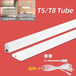 Tube Lumineux LED T5/T8, 220V, 10W, 30/60/90cm, Luminaire Industriel et Commercial pour la Maison, la Cuisine et l'Étude