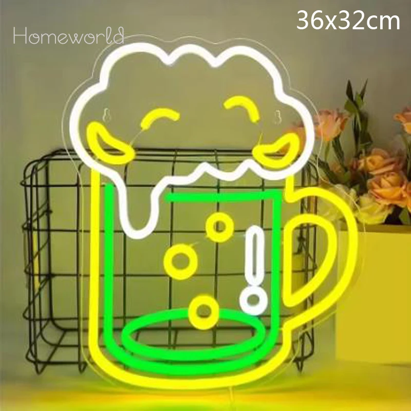 Beer Neon Sign  LED Neon Light Sign Used To Bar Wall Decorate  bedroom  Restaurant Stall  Beer shop club party decoration