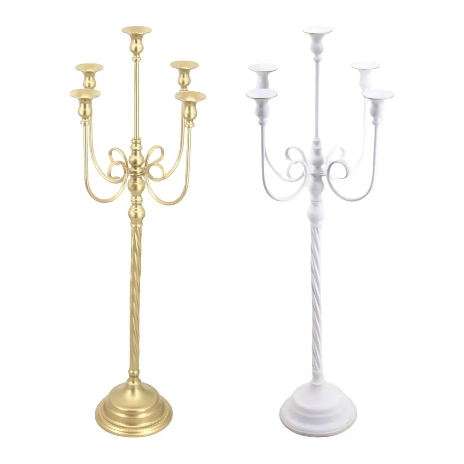 94cm Candelabra Candle Holder Metal Ornament for New Year Multifunctional Decorative with 5 Arms Floor Candle Stick Holder