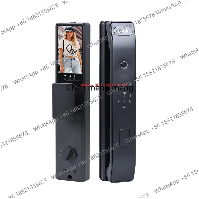 Functional Smart Door Lock with Cat Eye Remote Video Card Unlocked Home Connect Wifi App Fingerprint Gate Digital 3D