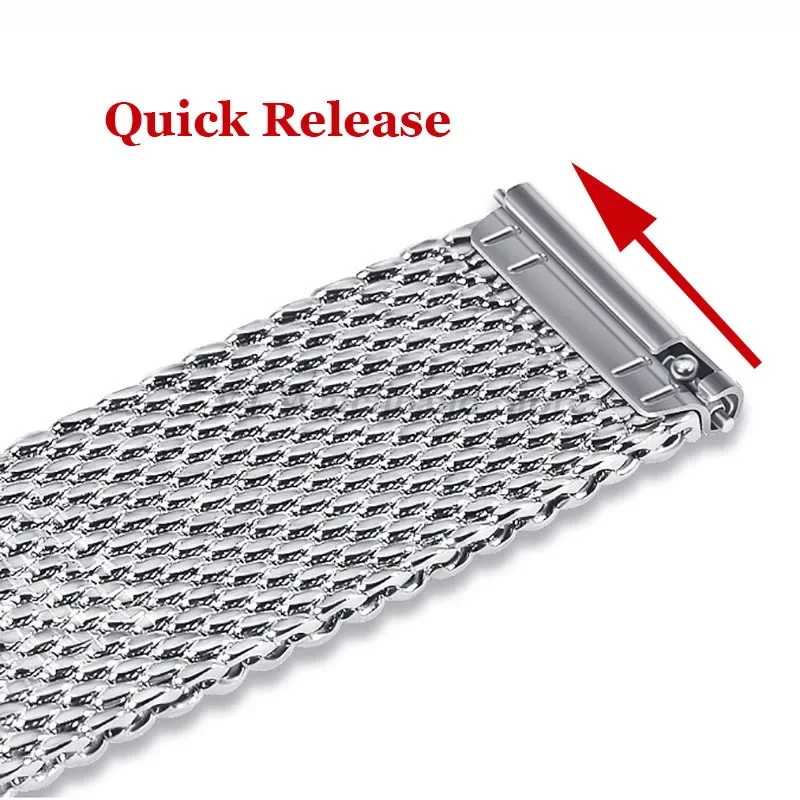 Metal Watch Band 1.0mm 0.6mm Milanese Mesh Bracelet for IWC Watch Accessories Strap 3mm Thick Steel Wristband 18/20/22/24mm