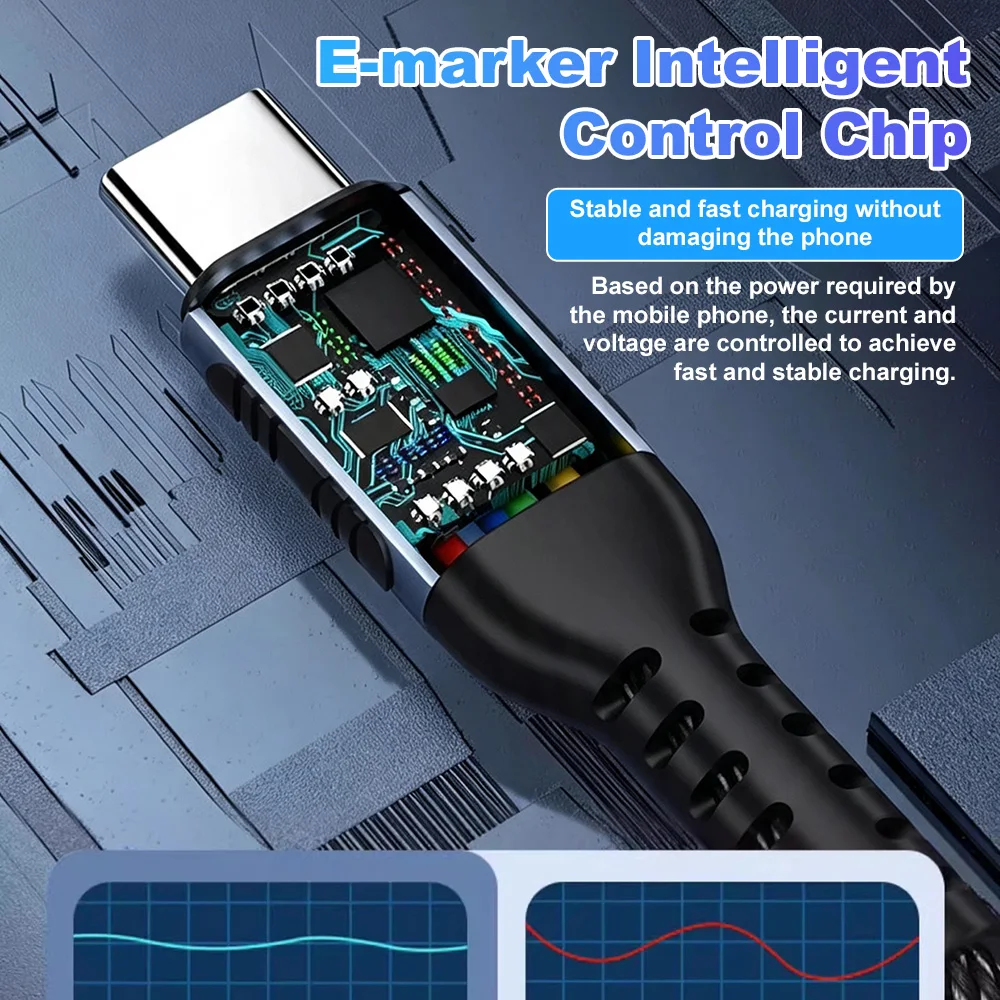 240W 100W Fast Charging Cable USB C to Type C PD for Xiaomi Samsung MacBook iPad Type C to Type C Cable For iPhone 15 16 17