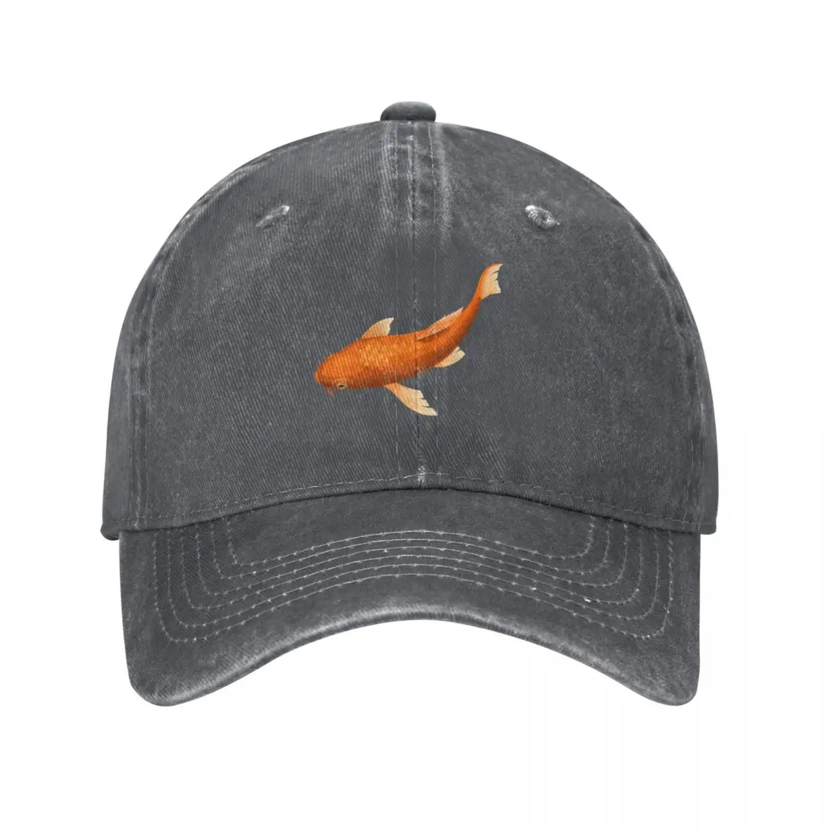 Orange Koi (on light orange) Baseball Cap Ball Cap Beach Bag Dropshipping Trucker Cap Women's Beach Men's