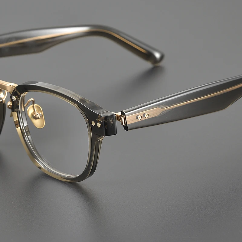 

2025 Japanese three-dimensional men's retro literary plate glasses frame can be equipped with myopia anti-blue lenses glasses