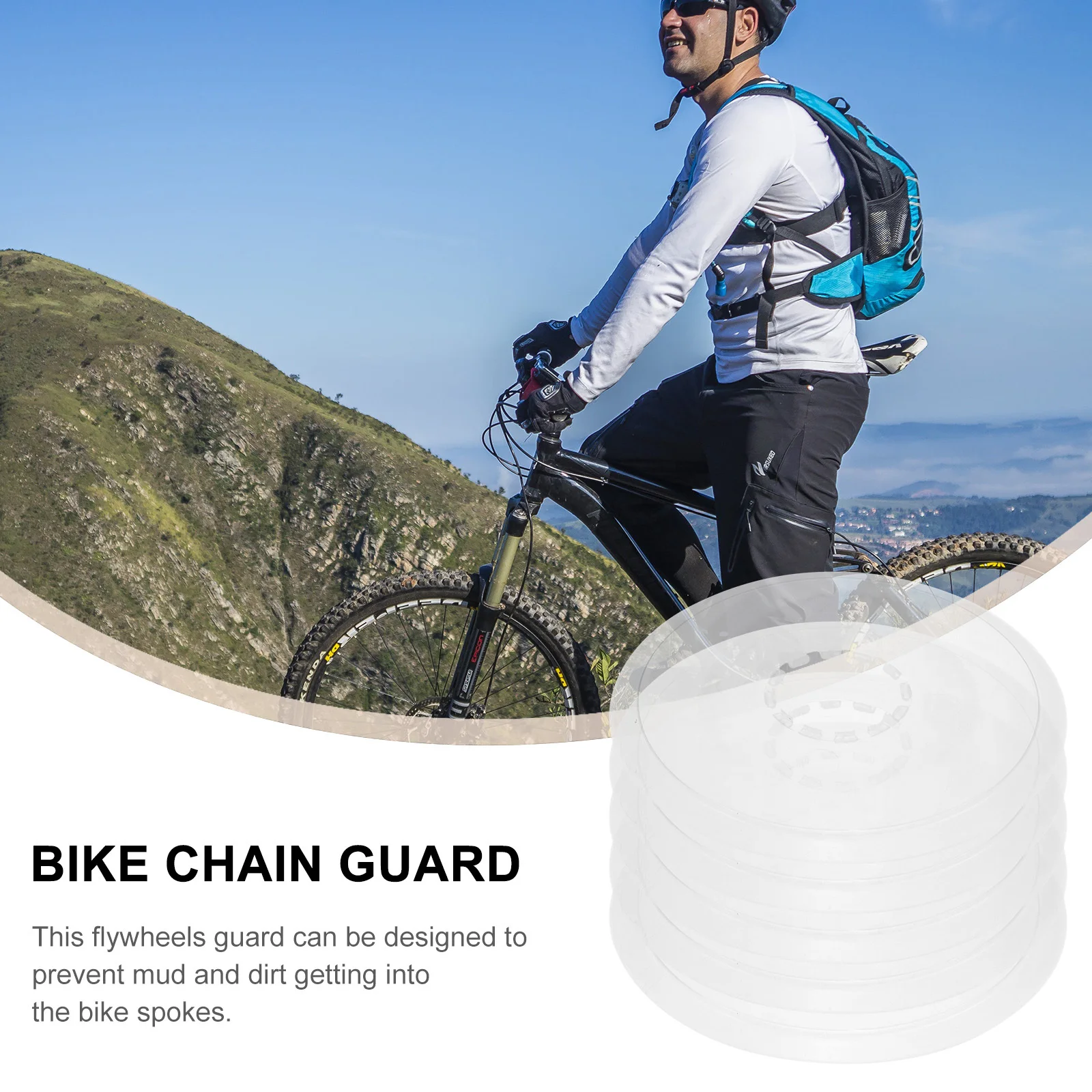 

5Pcs Clear Bike Flywheels Guard Plastic Spoke Protector Mountain Bike Chain Guard Rear Hub Cover Dirt Resistant
