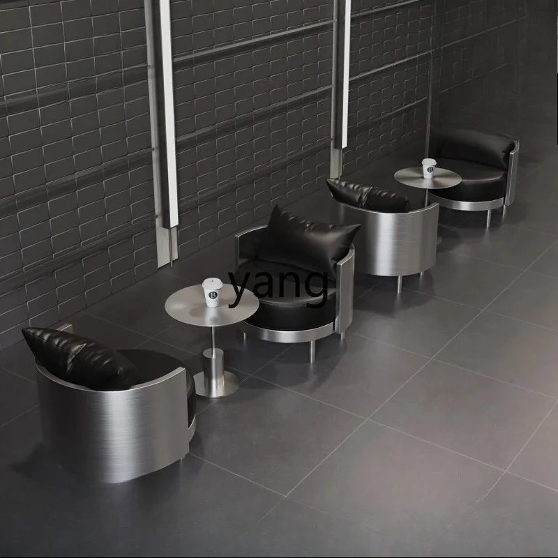 LTT Industrial Style Cafe Table and Chair Bar Clear Bar Small Wine House Stainless Steel Sofa Chair