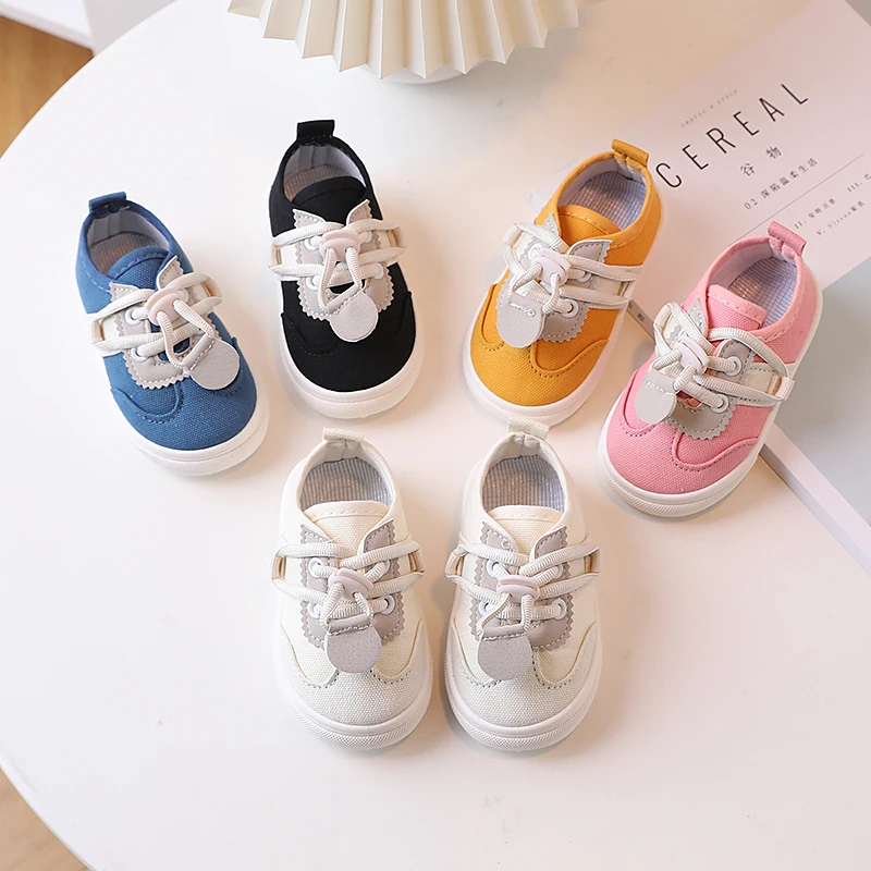 Spring New Children Canvas Shoes Baby Cute Candy Color Shoes Boys Girls Fashion School Casual Shoes Kids Board Sneakers