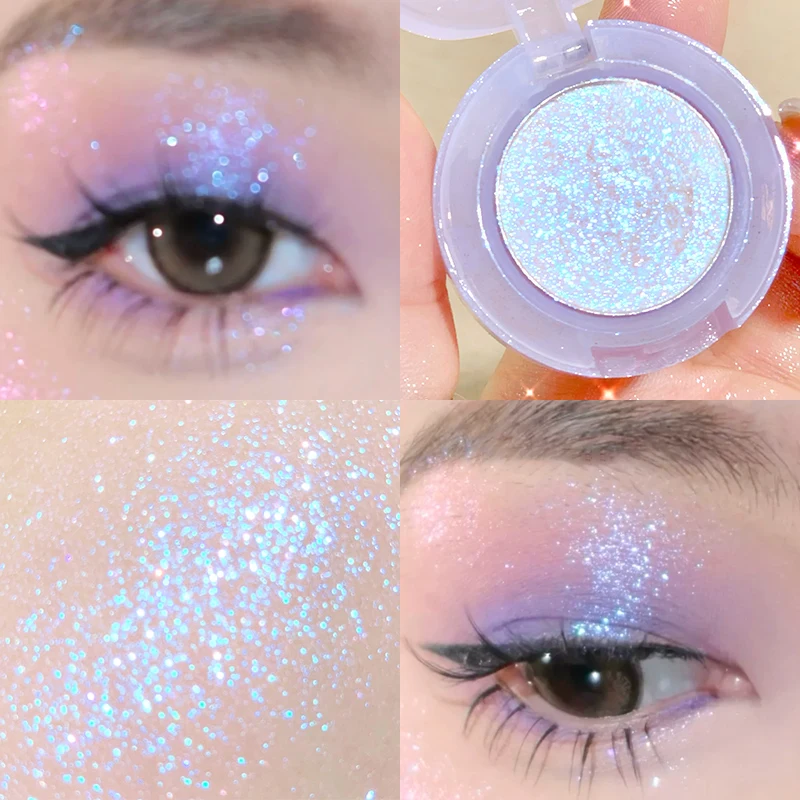 Bulb\'s Plans Monochrome Eyeshadow Pearlescent Glitter Soft Neutral Makeup Shimmery Eye Shadow Long-Wearing Shiny Beauty Cosmetic