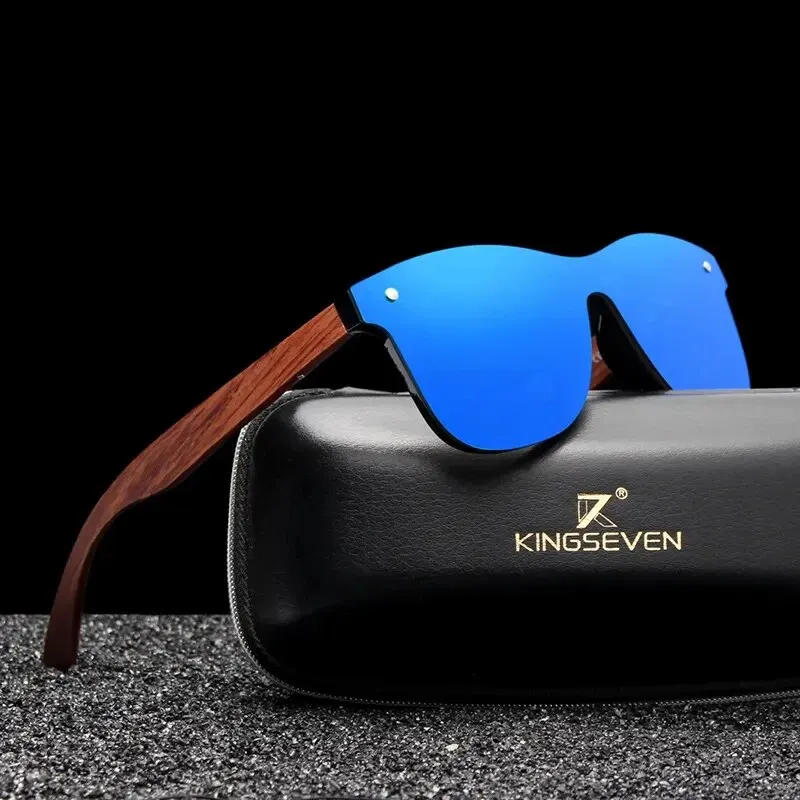 KINGSEVEN Natural Wooden Sunglasses Men Vintage Classic Polarized Fashion Women Elegant Handmade Wood SunGlasses Driving for Men