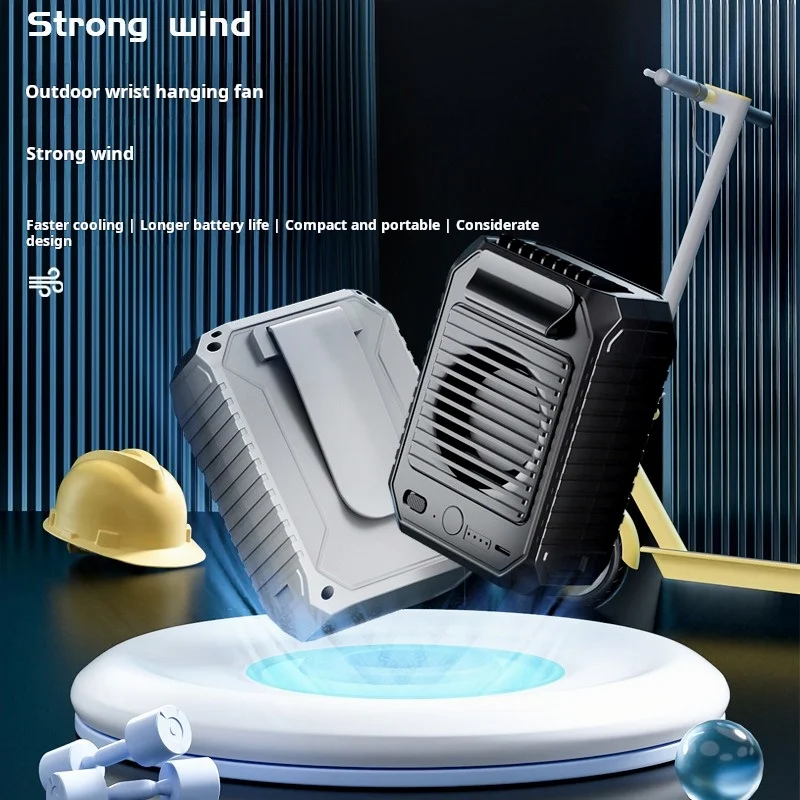 Mini Waist Fan with 10000mAh Battery – 3-Speed Adjustable Portable Fan & Power Bank Function for Outdoor & Trave