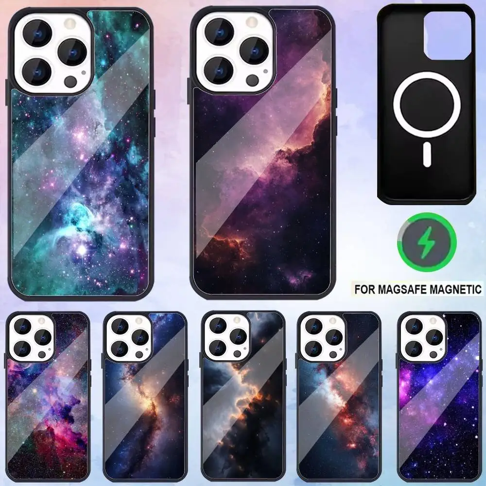

Space For Galaxy Universe Phone Case For iPhone 16,15,14,13,12,11,Max,For Magsafe,Magnetic Wireless Charging Case