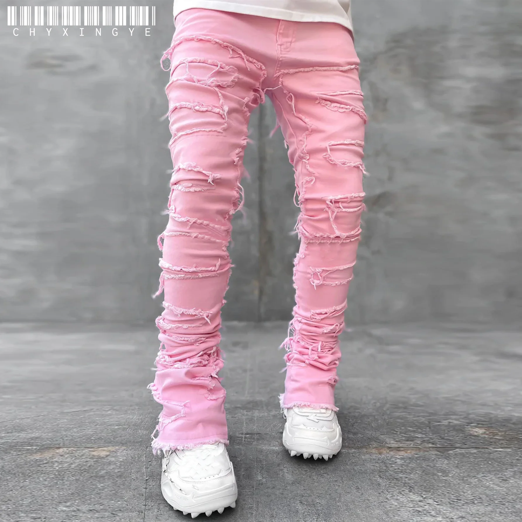 new Patch denim straight-leg pants retro jeans street fashion ins explosive sty… - Image 5
