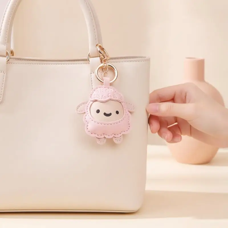 【!】Niedlicher PU-Schaf-Schlüsselanhänger, Cartoon-Lamm-Schlüsselring, Kawaii-Tier-Taschenanhänger, Anhänger für Rucksack, Handtasche, Deko, Geschenk – Detail 5
