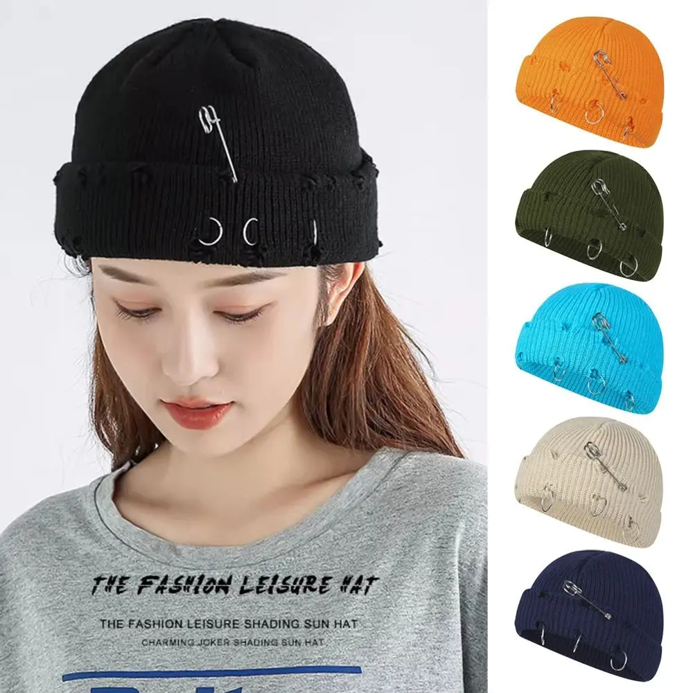 Fashion Winter Warm Knitted Cap Soft Thick Slouchy Bonnet Solid Color Casual Ski Hats for Men Women