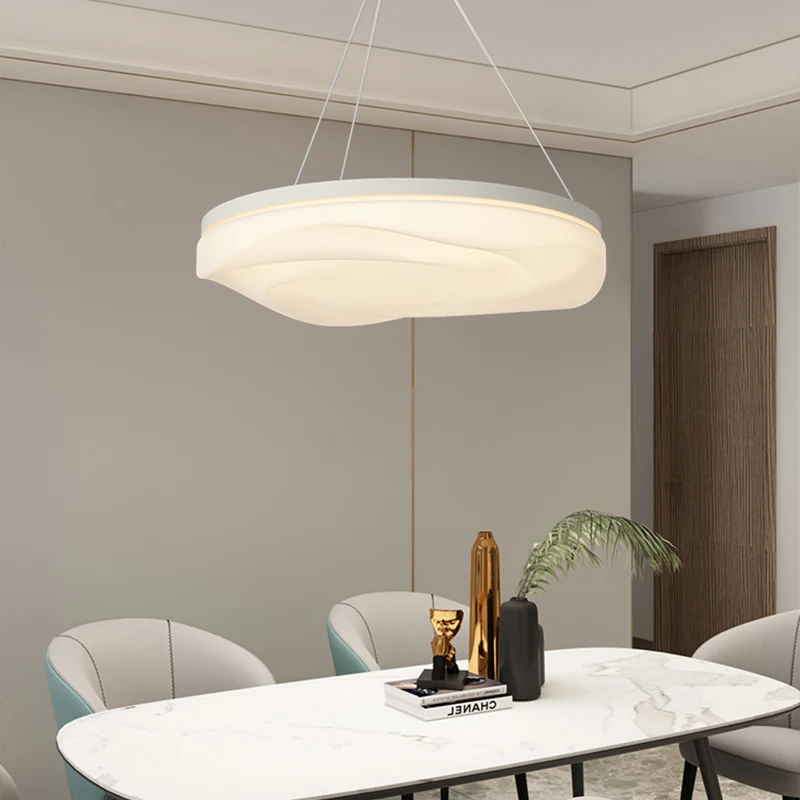 Luzes Pingente Branco Moderno, LED Estilo Creme, Luz Pendurada para Quarto, Estudo, Sala de estar, Nórdico, Decoração da sala de jantar