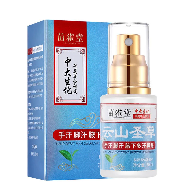 Spray Antitranspirante Universal, Fragrância Erva, Refrescante, Suor Anti-Mãos e Pés, Creme de Sabor Puro