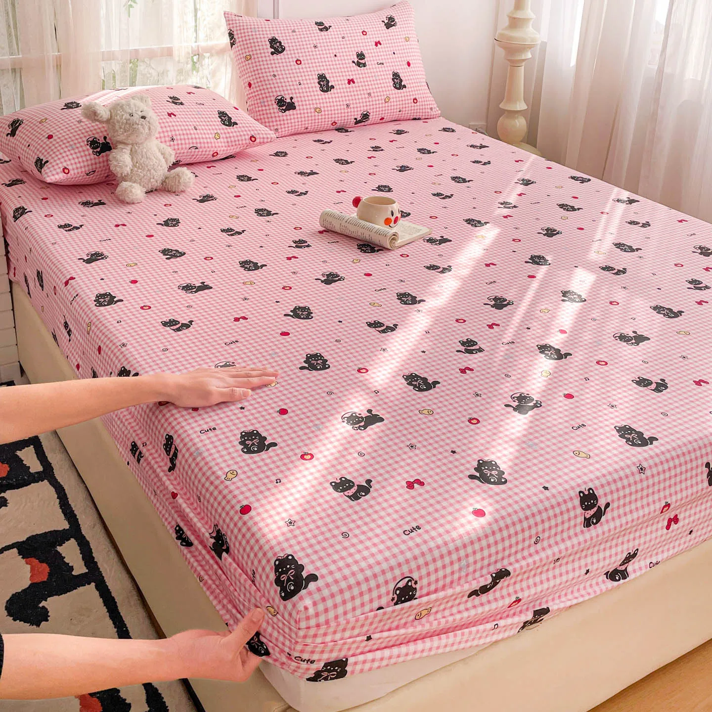 Cartoon Printed Fitted Sheet sabanas matrimoniales Single/Twin/Queen/King Size Skin-friendly Bed Cover Soft colcha de cama casal