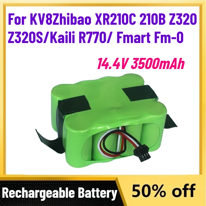 

New 14.4V 3500mAh Rechargeable Battery for KV8Zhibao XR210C 210B Z320 Z320S/Kaili R770/ Fmart Fm-0 Floor Sweeping Robot Battery