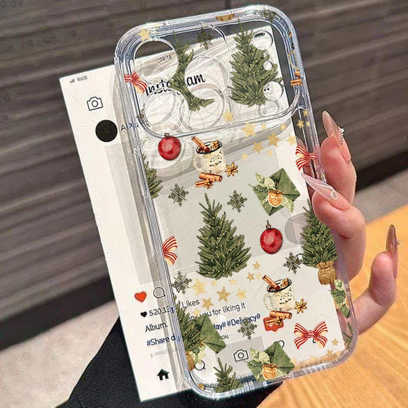Cute Christmas Gingerbread & Tree Phone Case For Samsung Galaxy S25 S26 Ultra S23 S24 A55 A56 A15 A36 A16 A35 Soft TPU Cover