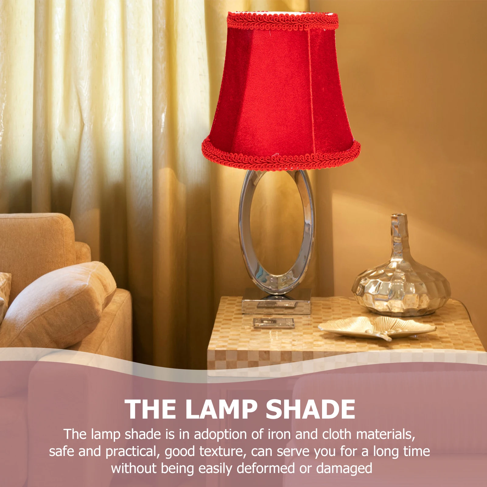 

Delicate Iron Cloth Lampshade Lightweight Protective Dustproof Easy Install Bedroom Living Room Decor Lamp Cover
