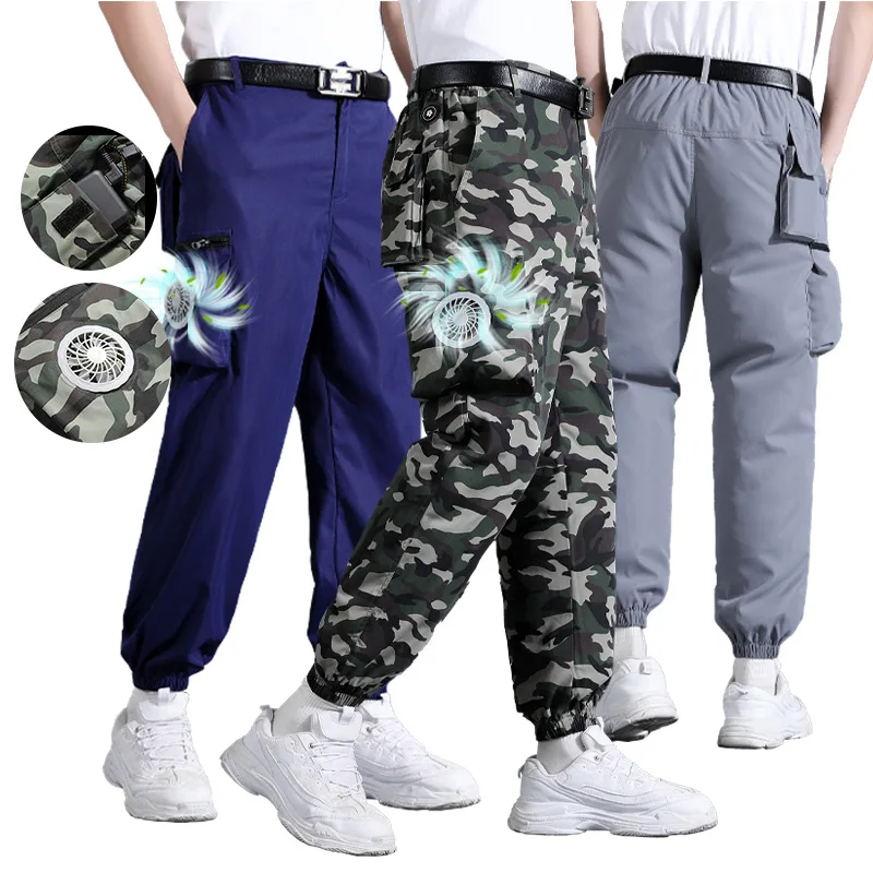 Summer cooling air conditioning pants Outdoor outdoor work tooling with fan Air conditioning fishing pants Wholesale fan pants