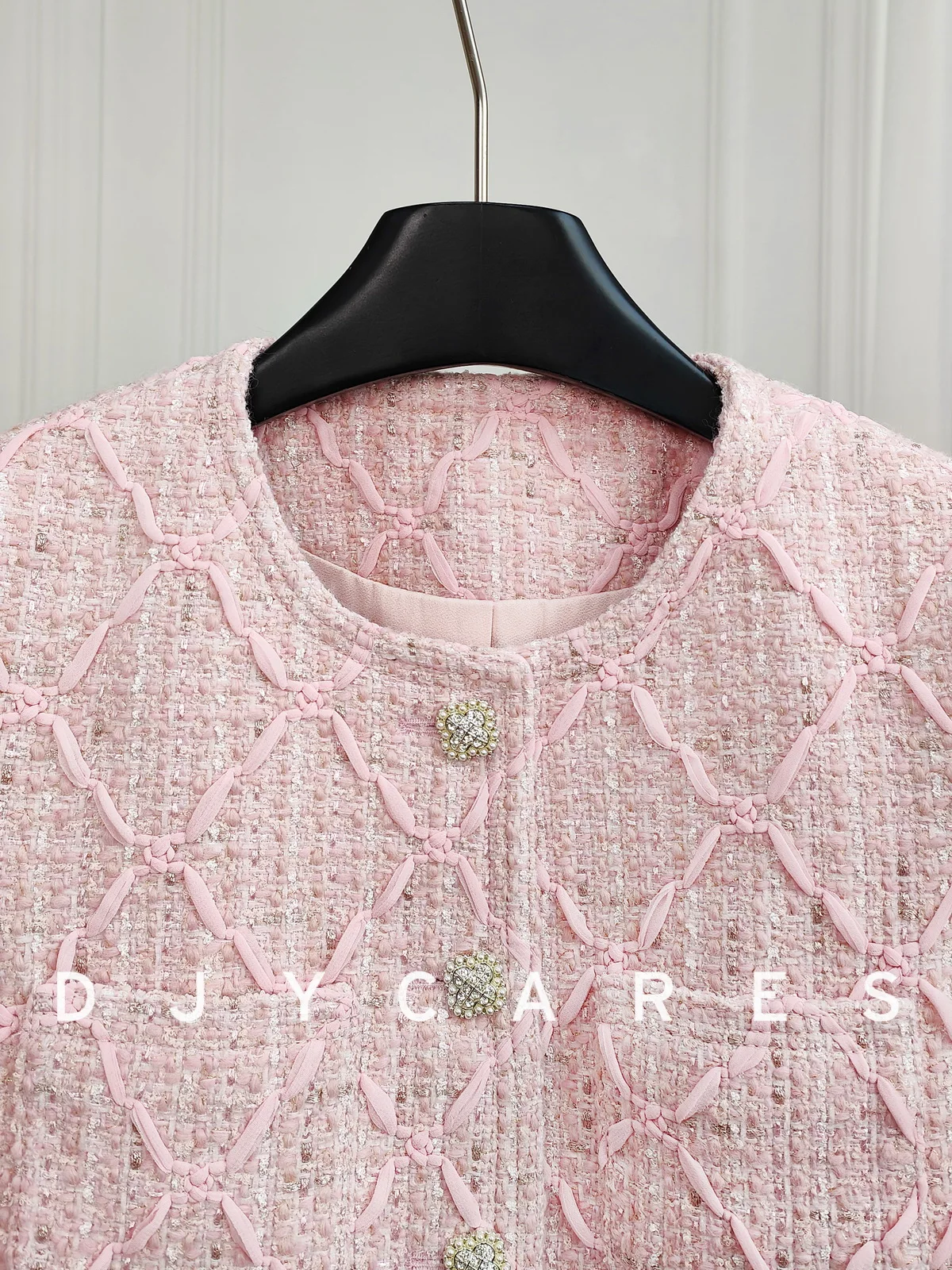 New Lingge pink jacket three-dimensional top big size