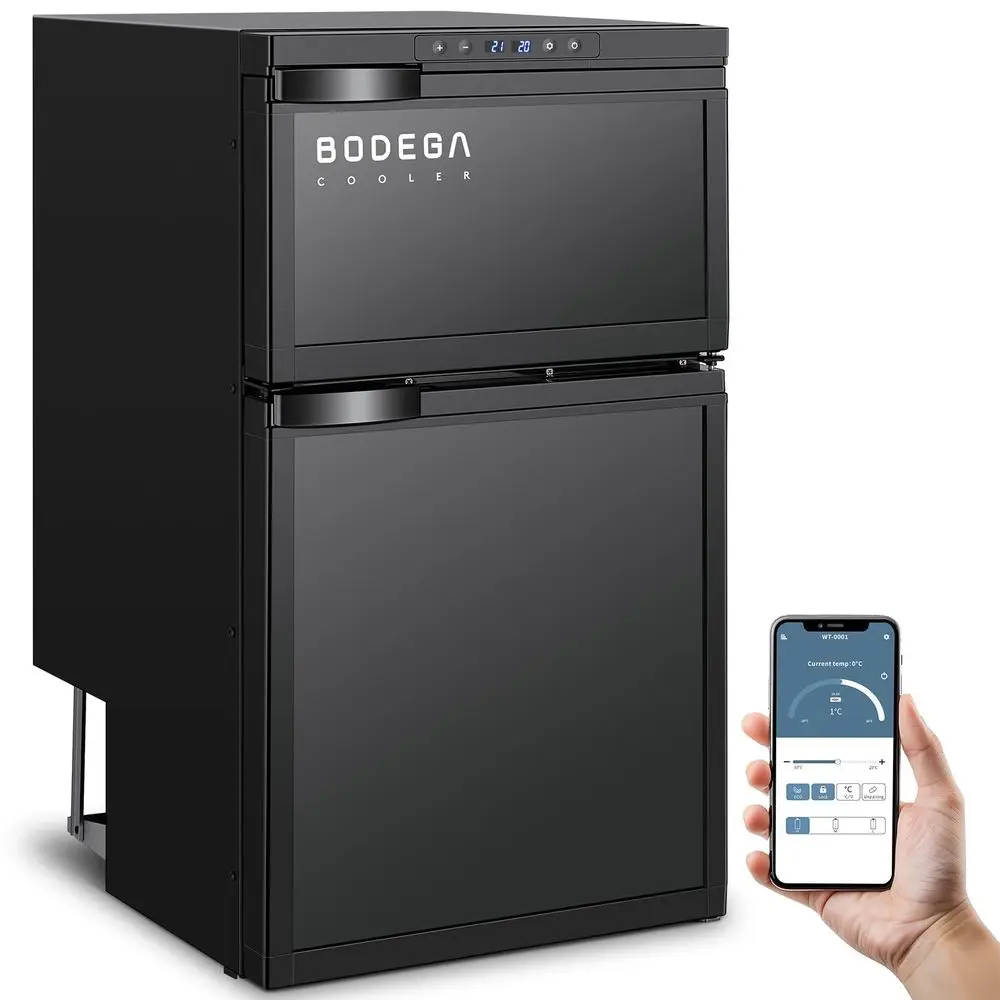 

COOLER 12 Volt RV Refrigerator, 80L2.82Cu.ft RV Fridge with Freezer, APP Control Portable Compressor Cooler, 4 to 68, 12 24V DC