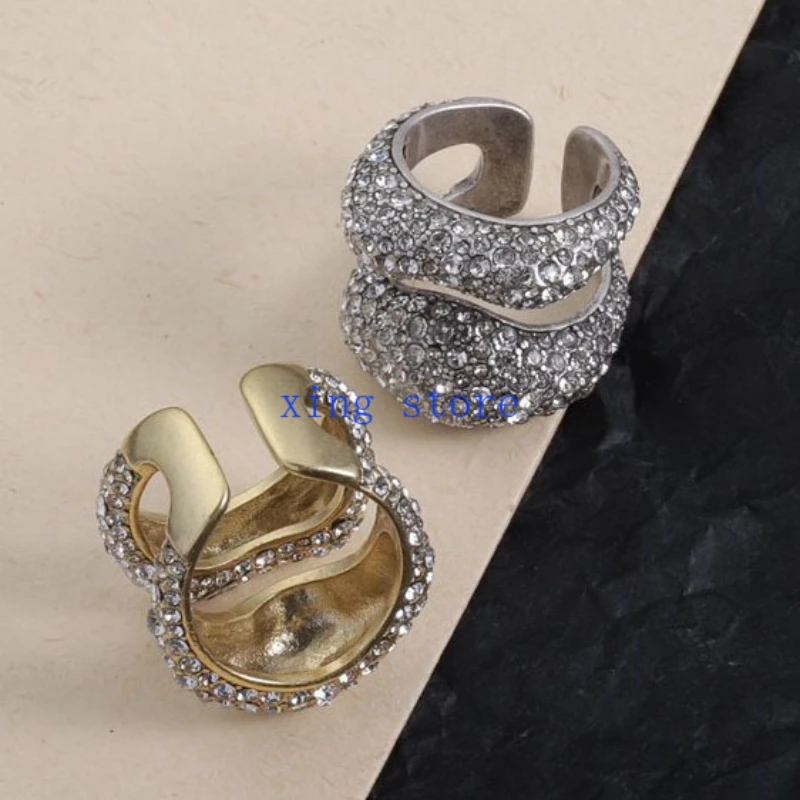 2024 New Fashion Round Cut Crystal Inlaid Geometric Women's Ring