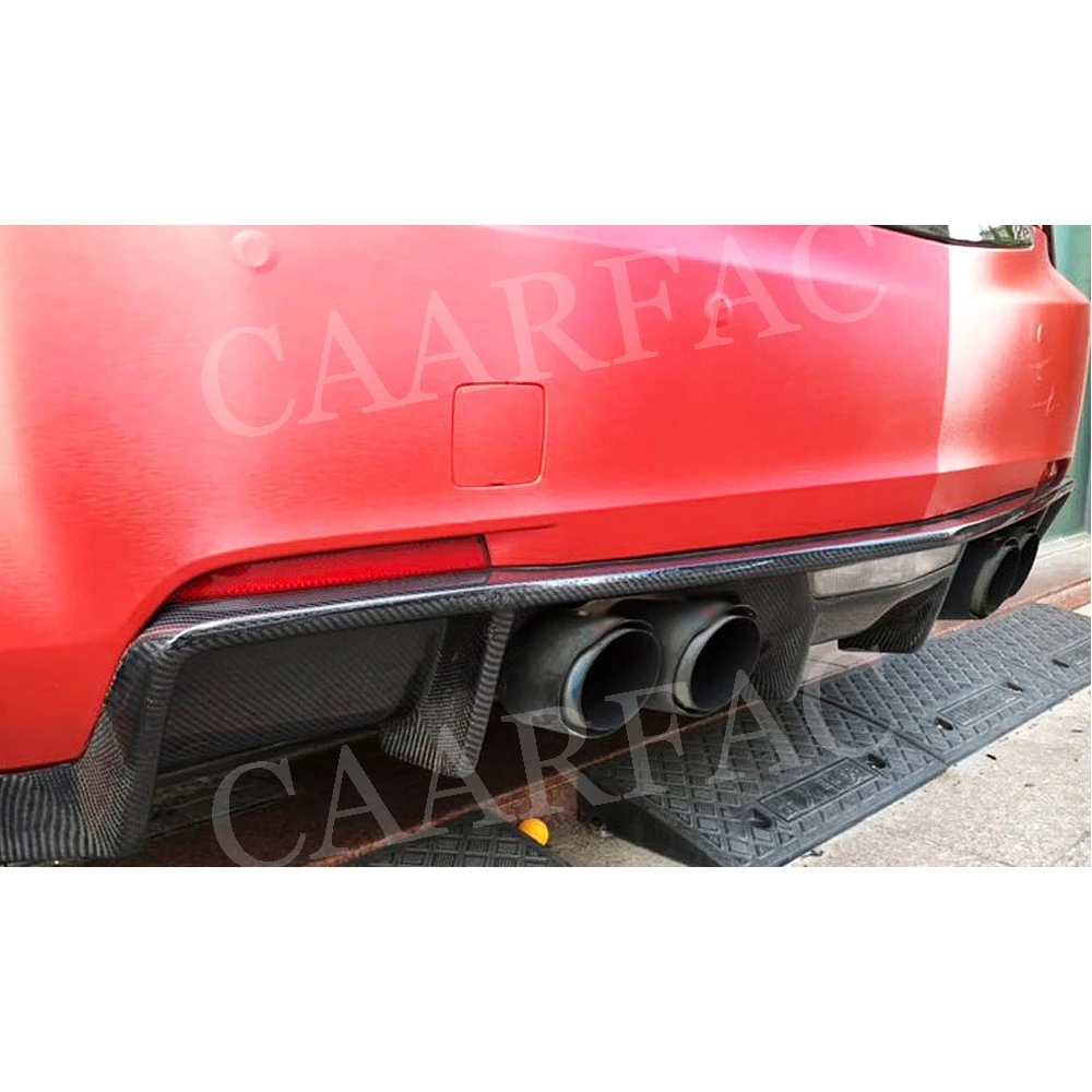 

Carbon Fiber Rear Lip Diffuser with Exhaust Tips FRP Bumper Cover for Cadillac ATS 2015-2017 Four Outlet Plate Guard Spoiler