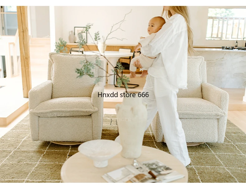 Sofa single 360 ° rotating automatic retractable rocking chair, pregnant women with baby artifact