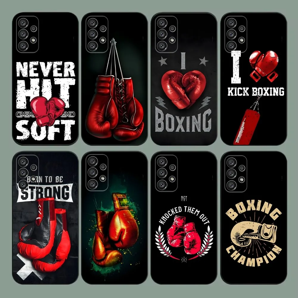 

Cool Boxing Sport Phone Case For Samsung Galaxy A20,A21s,A22,A31,A32,A52,A53,A72,73,A80,A91 Soft Black Cover