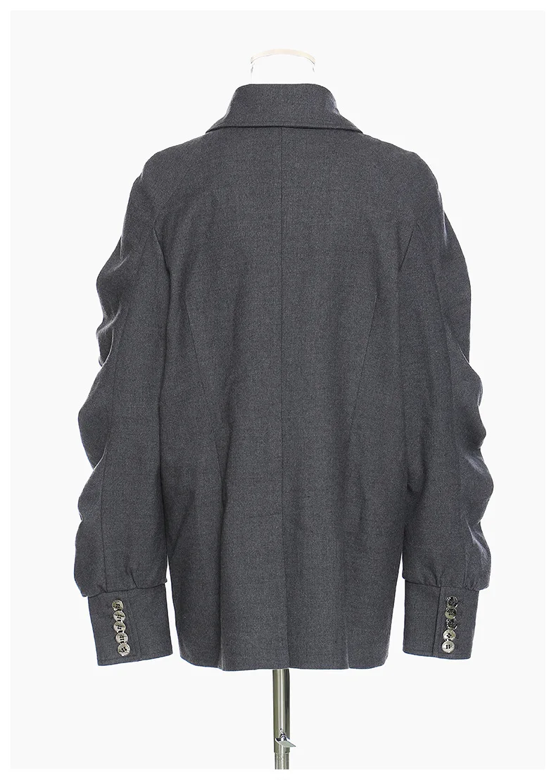 Haut à revers plissé à manches bouffantes pour femmes, avec nœud papillon, ajouré, Silhouette rajeunissante, chemisiers et chemises polyvalents, automne et hiver