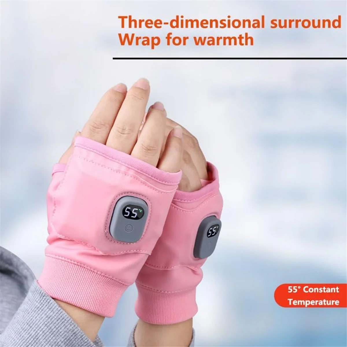 Rechargeable Portable Heating Gloves Heated Fingerless Gloves with Digital Display Smart Thermostatic Heated Gloves