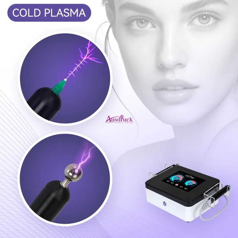 Pro Cold Plasma Facial Machine with Ball Probes Touchscreen Adjustable Energy for Salon Skin Care Rejuvenation Anti Aging