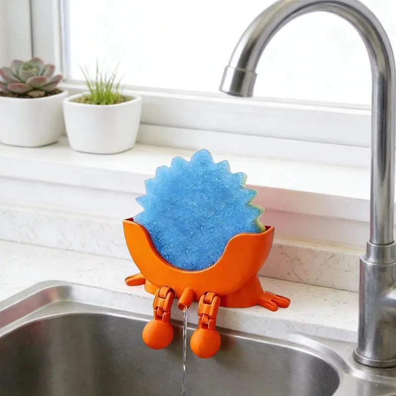 Smiling Sponge Holder Sponges Soap Holder Drying Rack For Scrub Daddy Kitchen Countertop Sink Organizer For Kitchen