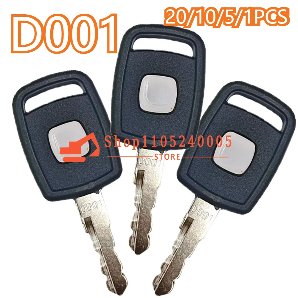 20/10/5/1PCS Ignition Keys D001 for 50/60/70/80/90/150/210/230 Ignition Start Door Opening Key Excavator New Model