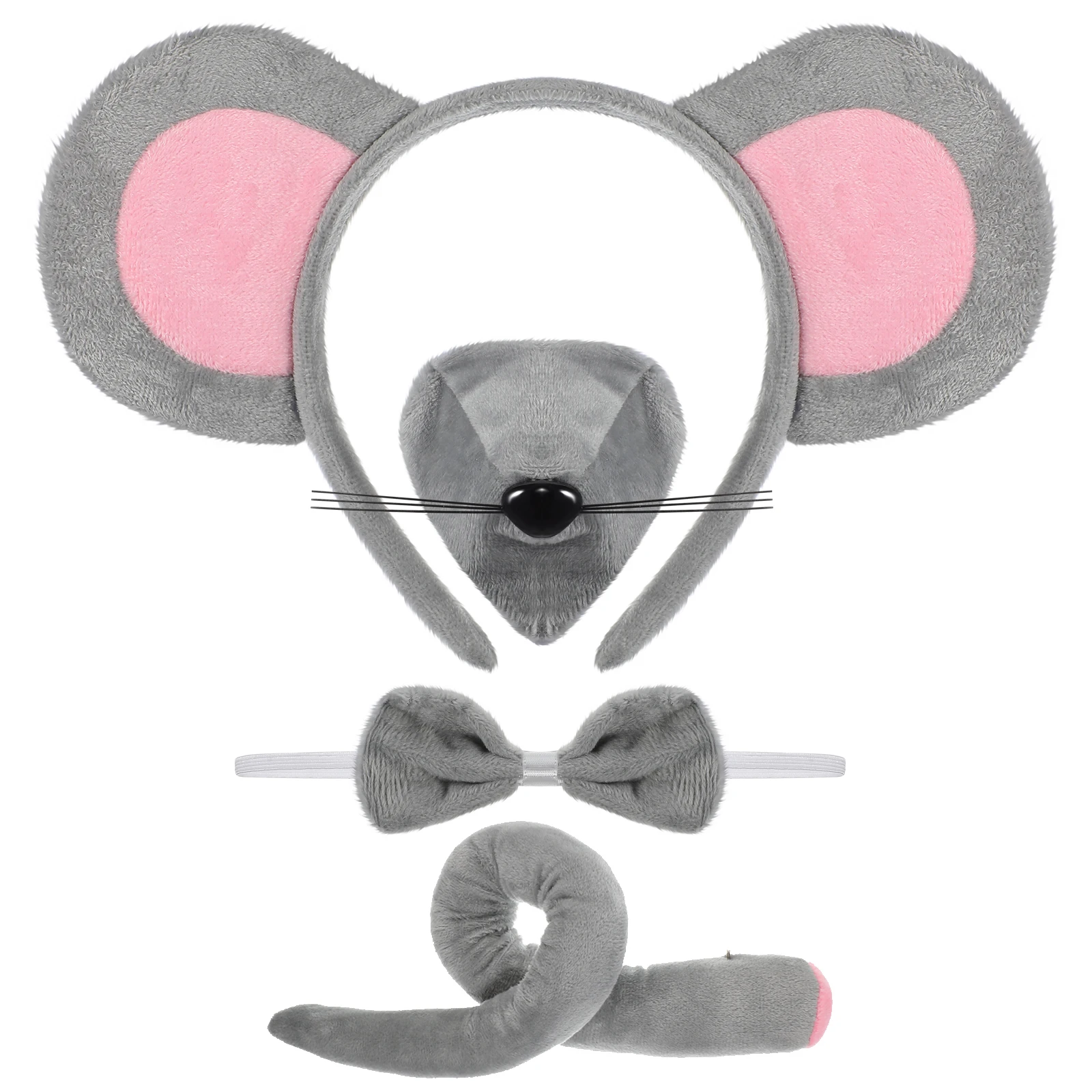 1 ชุดที่คาดผมหูหนู ชุดแฟนซีสัตว์สำหรับผู้ใหญ่ เนื้อผ้านุ่ม สวมใส่สบาย ใช้ได้กับทุกคน เหมาะสำหรับงานวันเกิด งานปาร์ตี้แฟนซี