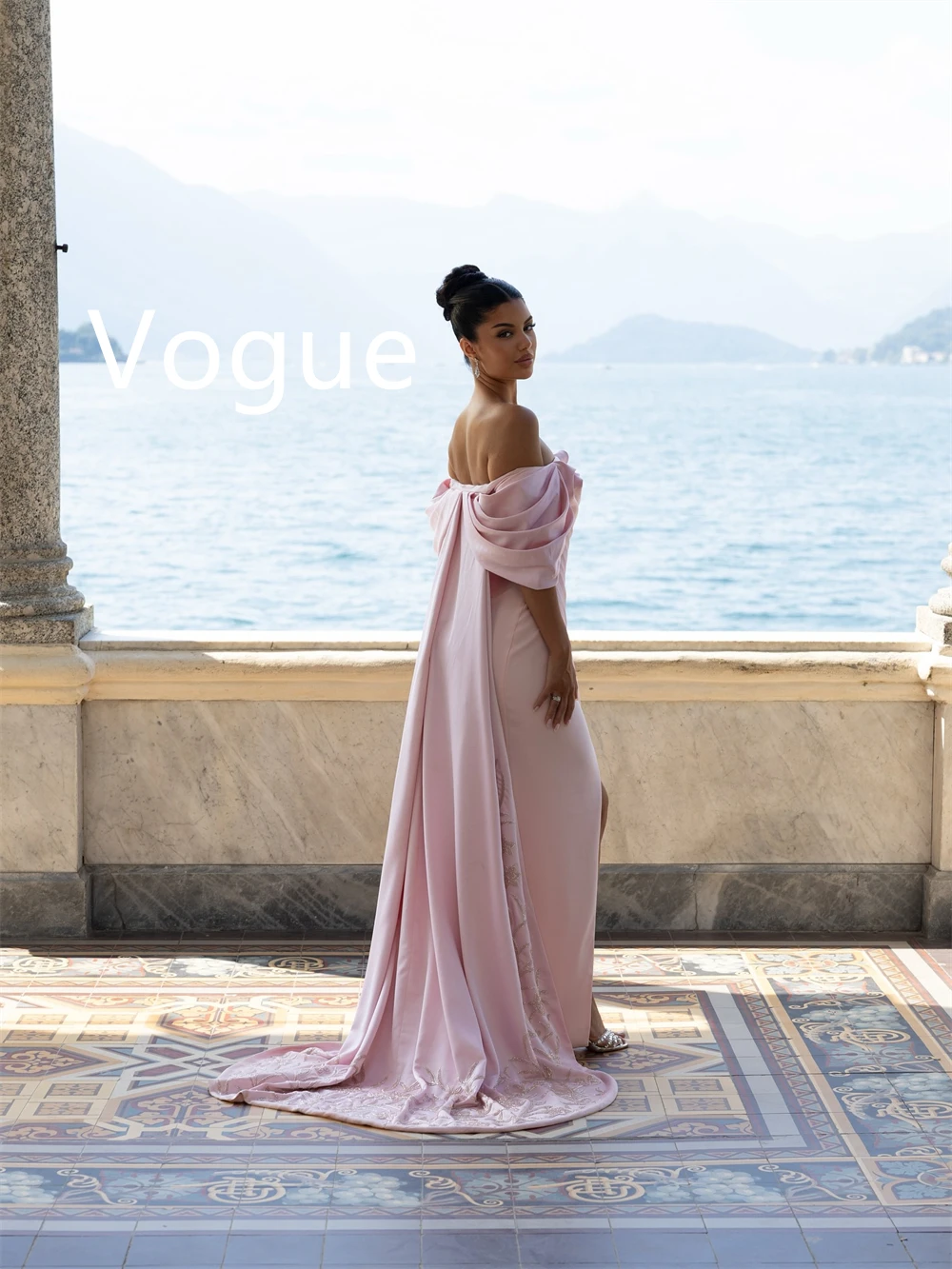 Abiti da sera rosa personalizzati di alta qualità Temperamento senza spalline con spalle scoperte Abito da homecoming Vestido De festa di lusso