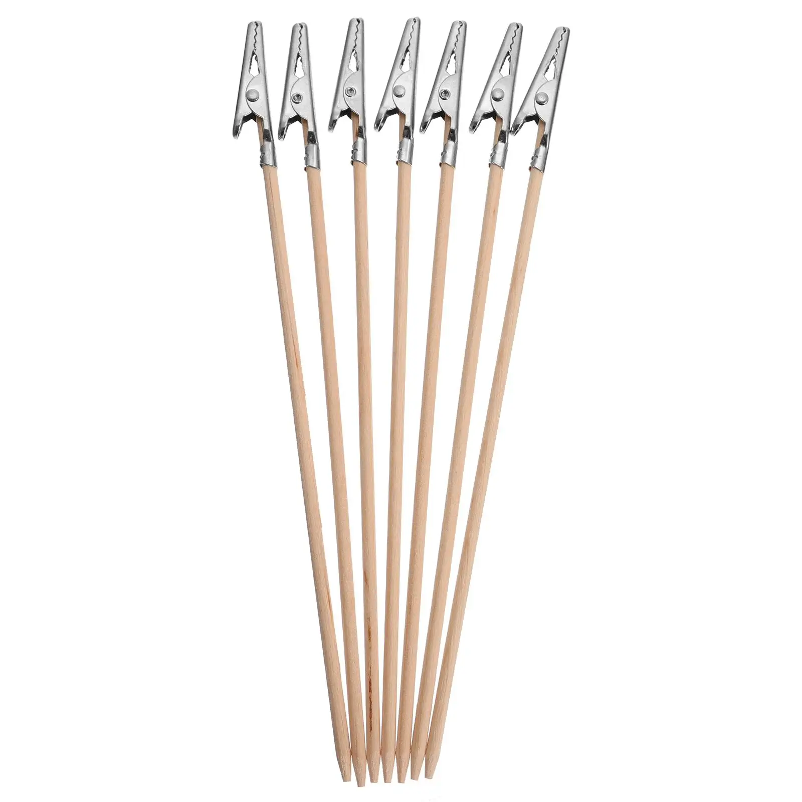 

100 Pcs Model Tools Alligator Clip Clips Modeling Memorandum Bamboo Stick Alloy Skewer