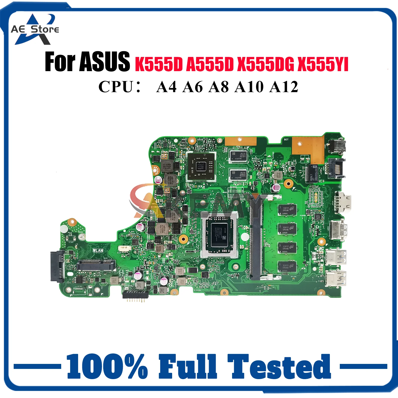 

Материнская плата для ноутбука X555DG ASUS VivoBook X555DG A555D X555YA X555D K555D X555YI с процессором A4 A6 A8 A10 A12