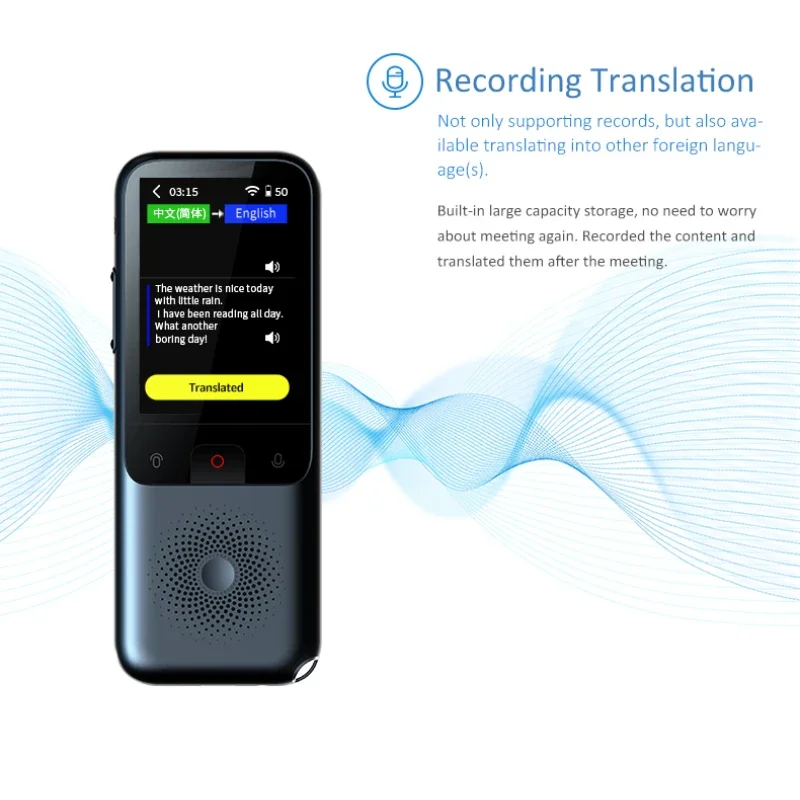 2024 New T11 Portable Audio Translator 138 Language Smart Translator Offline in Real Time Smart Voice AI Voice Photo Hot Sale