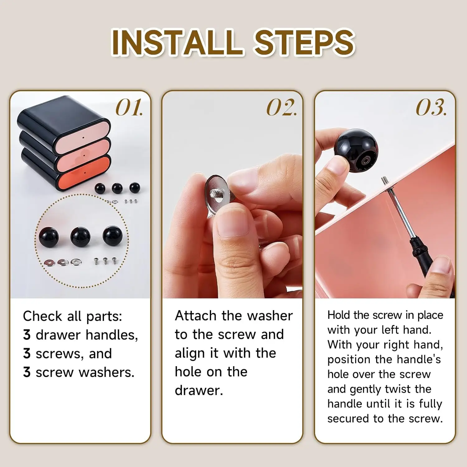 3段引き出し多機能メイクアップオーガナイザー化粧品収納ケース（化粧台、バスルーム、寮、デスク、オフィス用）