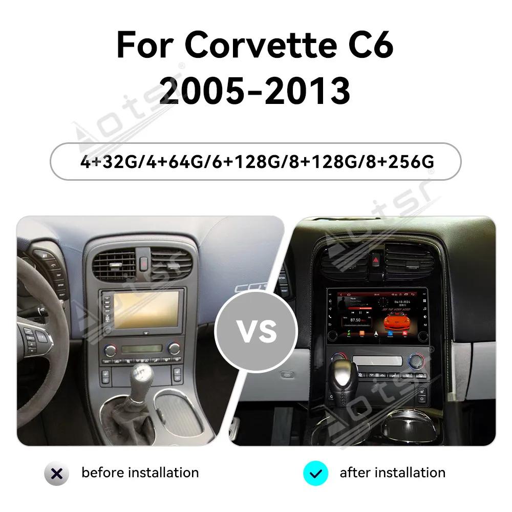 

8'' Android 13 For Corvette C6 2005-2013 Car Radio Car GPS Navigation CarPlay Touch Screen Head Unit Multimedia Player