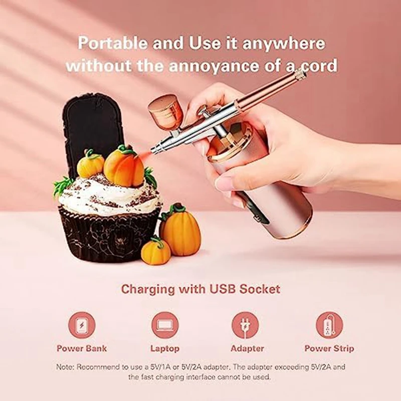 Kit Aerógrafo sem fio com Compressor, Airbrush portátil de alta pressão para Manicure, Set Display LED, 36 PI