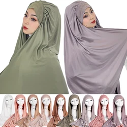 Muslim Hijab 12 Colors Ethnic Headscarf High Quality Brushed Solid Color Women's Malay Headscarf Ring Studded Diamond Cover Cap