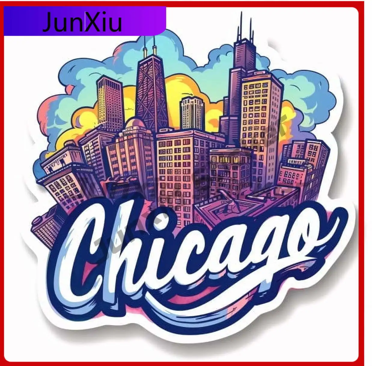 

Chicago Stickers Windy City Funny Car Laptop Window Bumper Waterproof Vinyl Decal Gift Cute Unique Vintage Cute Retro Funny