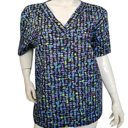 Men scrub Uniforms Nursing Designs Classic Clinical Scrub Top V-Neck Short Sleeve 100% Cotton  Scrub Top S-6XL